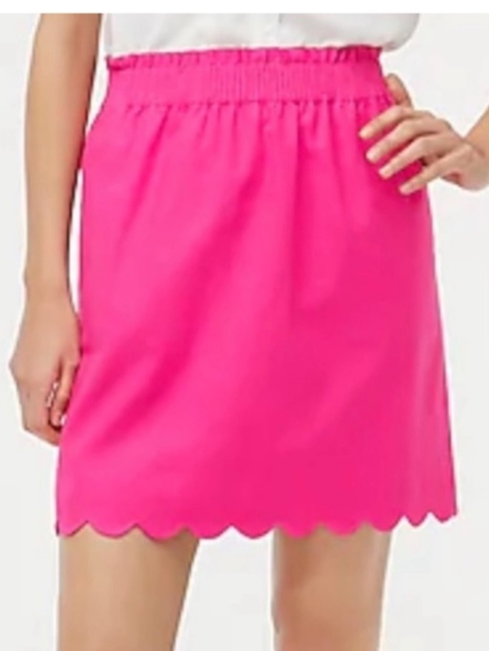 J Crew Scalloped Pink Skirt Linen Womens Size 6